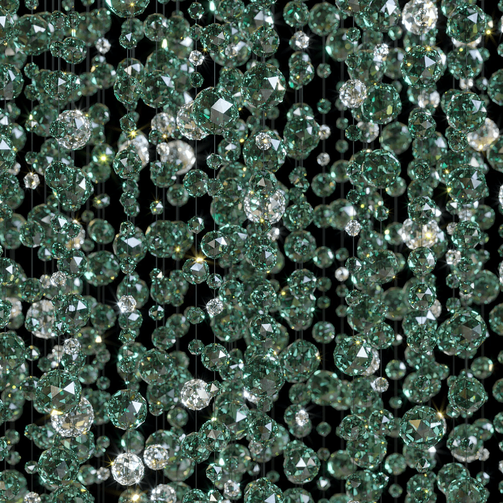 Emerald Rainfall Crystal Customize Chandelier - Support Customized DrawingsBlushlighting