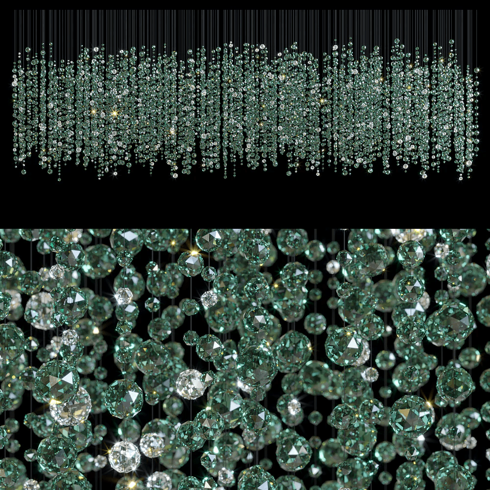 Emerald Rainfall Crystal Customize Chandelier - Support Customized DrawingsBlushlighting
