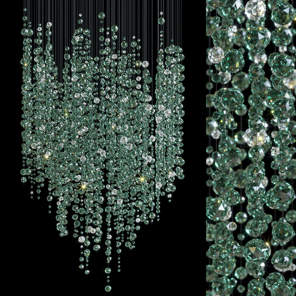 Emerald Rainfall Crystal Customize Chandelier - Support Customized DrawingsBlushlighting