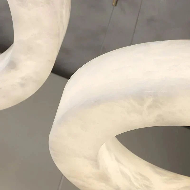 Emerald Real Alabaster Ring Chandelier, Modern Circular Chandelier - 19.7" DBlushlighting