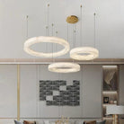 Emerald Real Alabaster Ring Chandelier, Modern Circular Chandelier - 19.7" DBlushlighting