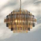Emila Sculpture Brass Round Chandelier 24" 32" 42"-32''-Burnished Brass-