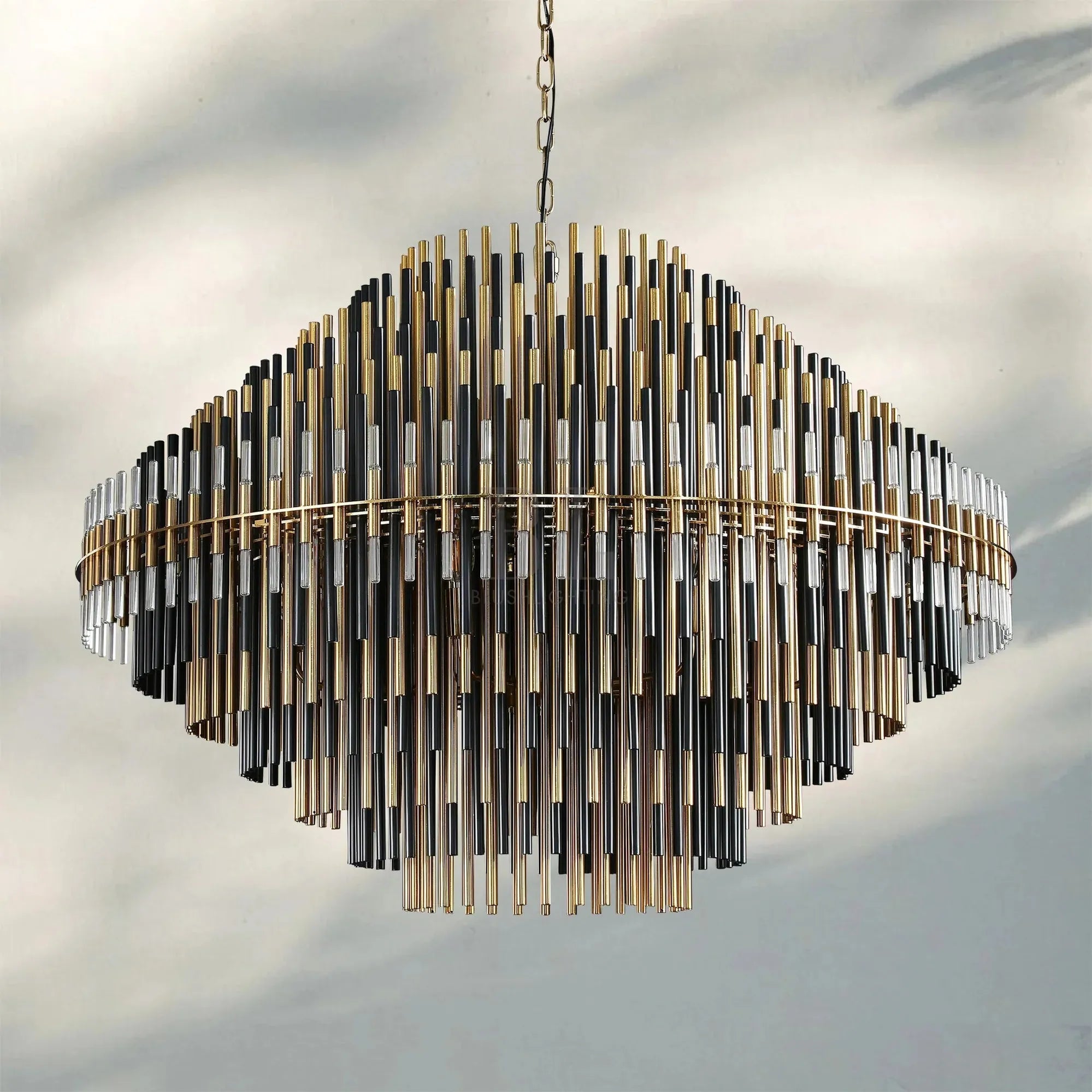 Emila Sculpture Brass Round Chandelier 24" 32" 42"-