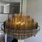 Emila Sculpture Brass Round Chandelier 24" 32" 42"-