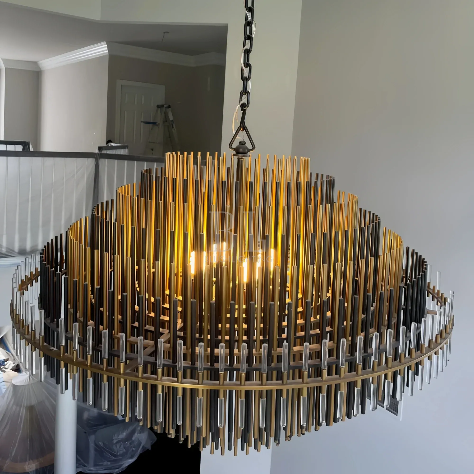 Emila Sculpture Brass Round Chandelier 24" 32" 42"-