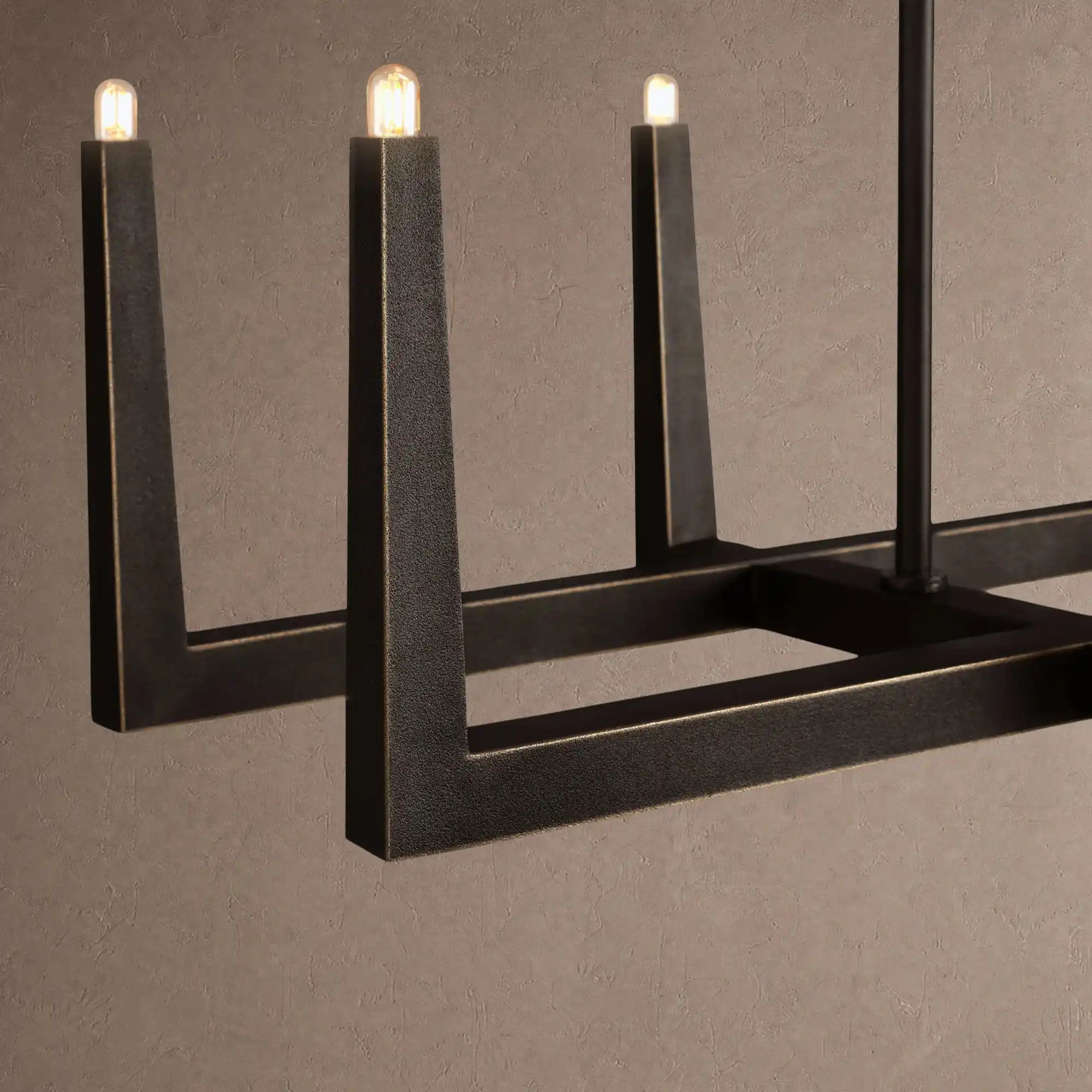 Emmet Linear Chandelier 48" 60" 72" - 72" W x 17.5" D x 11.5" HBlackBlushlighting
