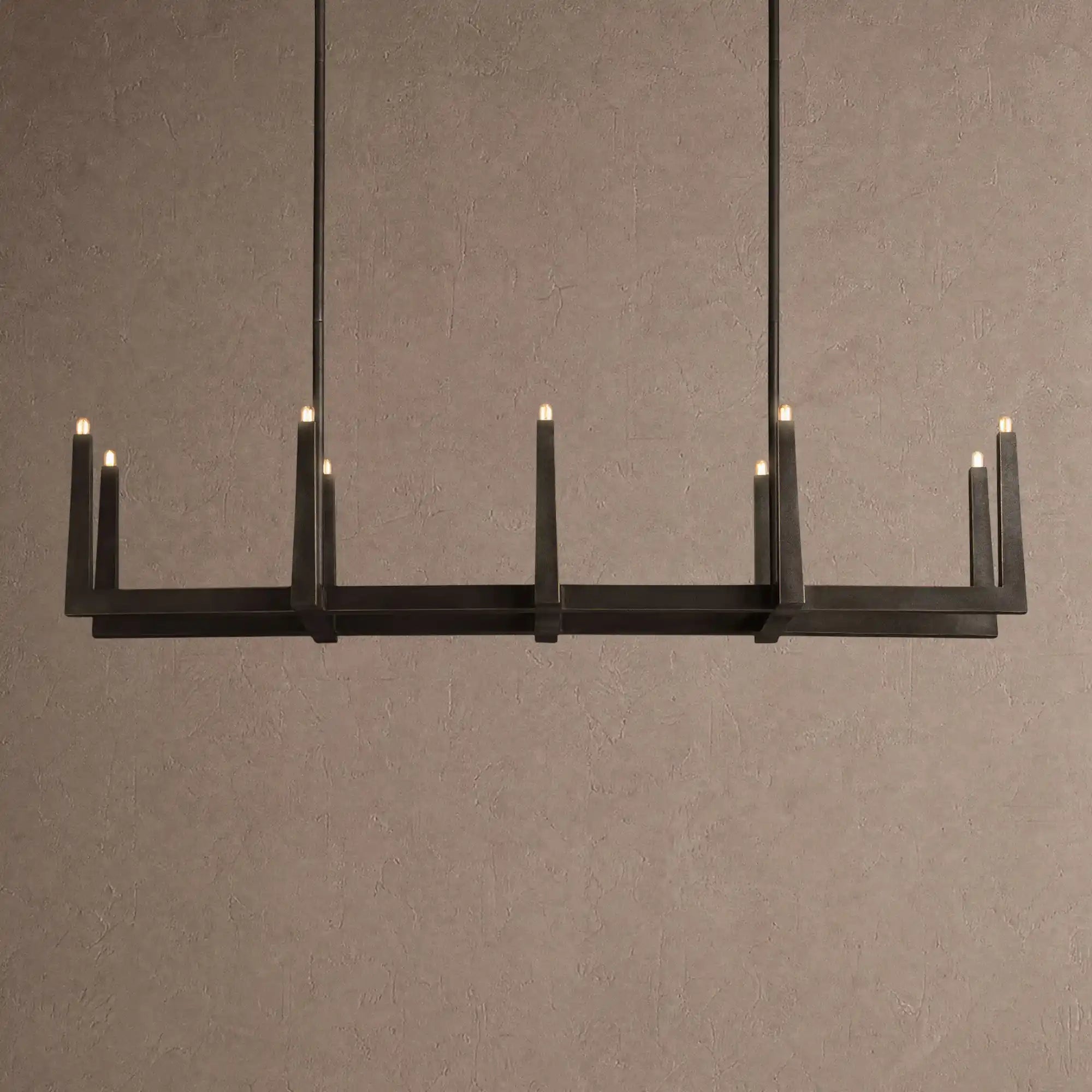 Emmet Linear Chandelier 48" 60" 72" - 60" W x 17.5" D x 11.5" HBlackBlushlighting