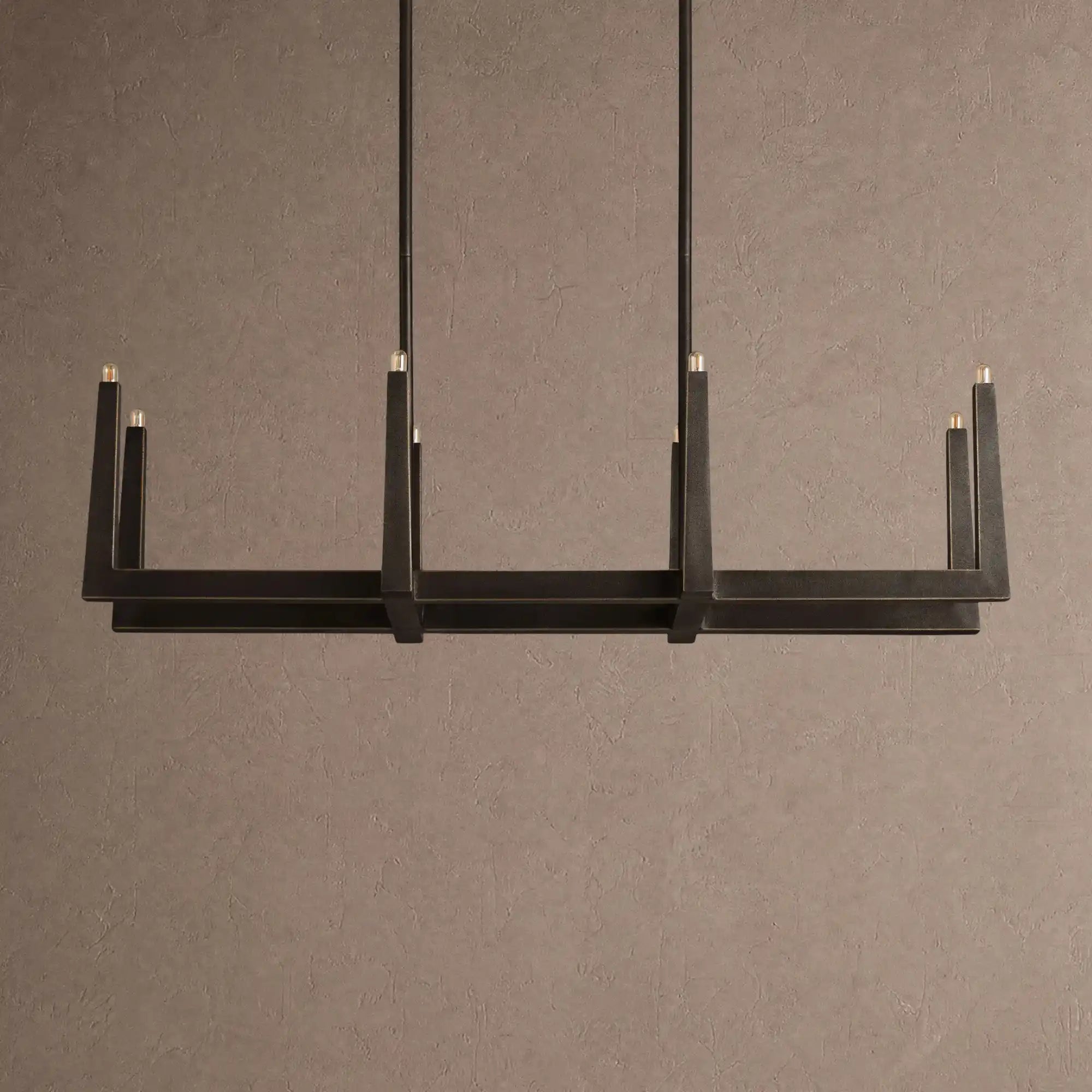Emmet Linear Chandelier 48" 60" 72" - 48" W x 17.5" D x 11.5" HBrassBlushlighting