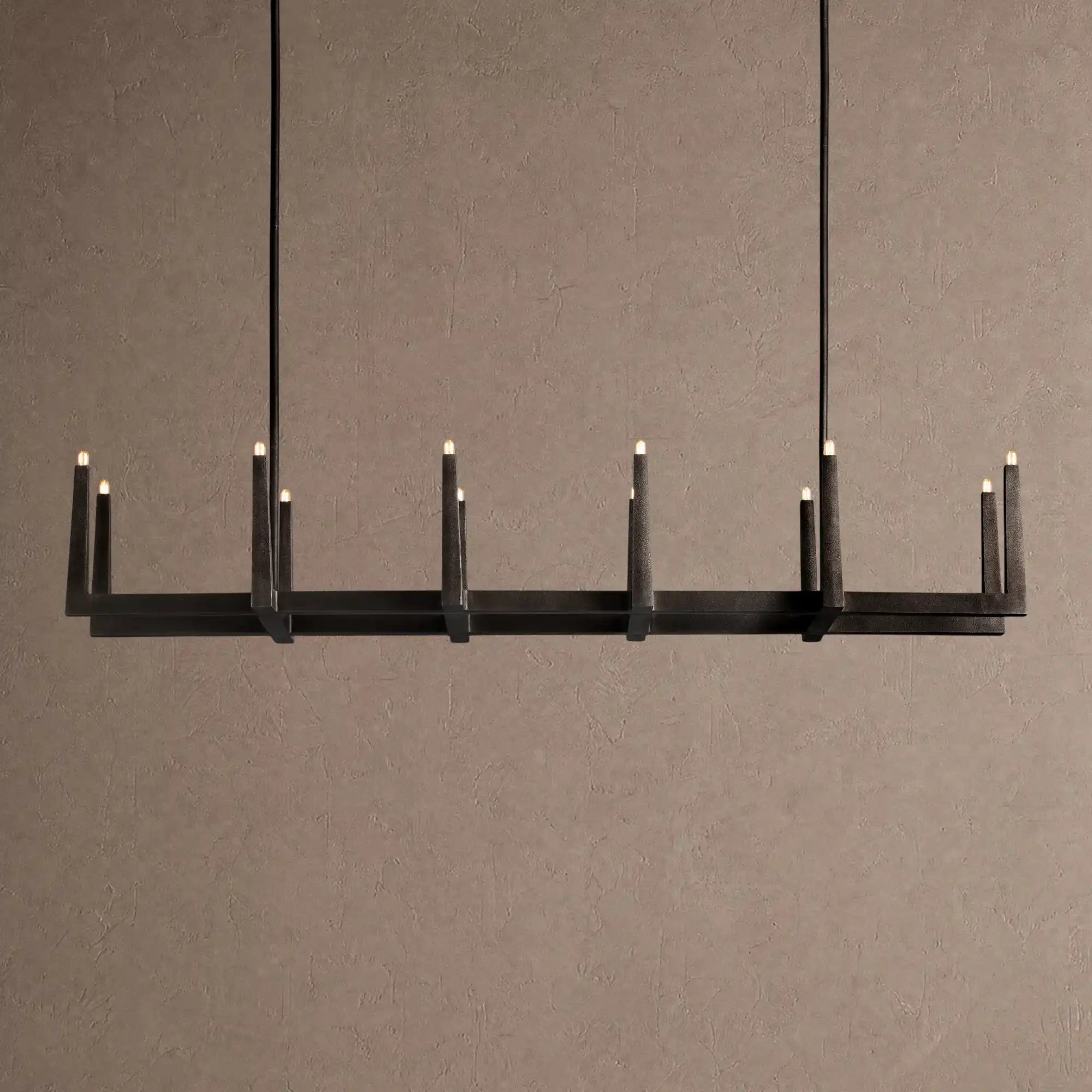 Emmet Linear Chandelier 48" 60" 72" - 72" W x 17.5" D x 11.5" HBlackBlushlighting