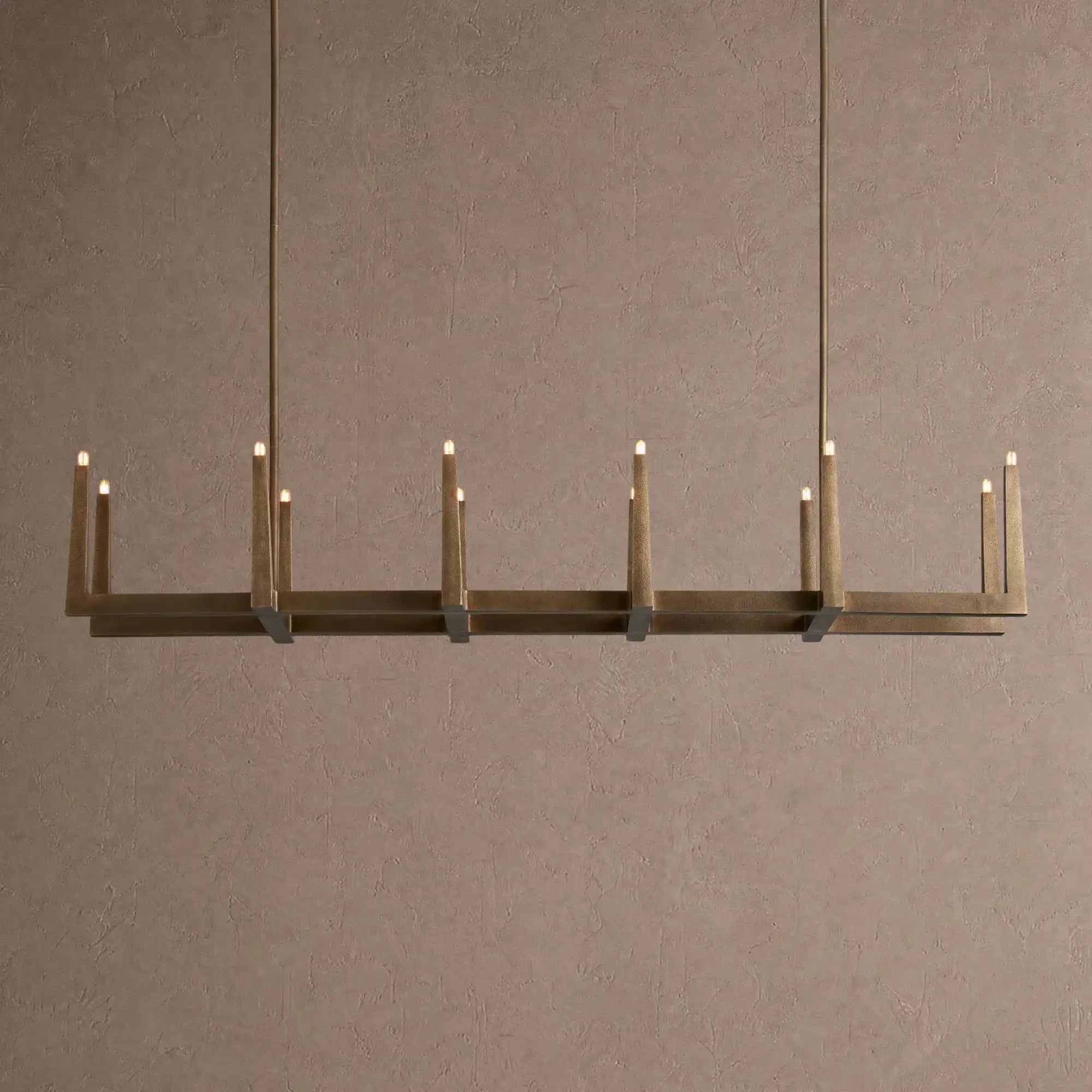 Emmet Linear Chandelier 48" 60" 72" - 72" W x 17.5" D x 11.5" HBrassBlushlighting