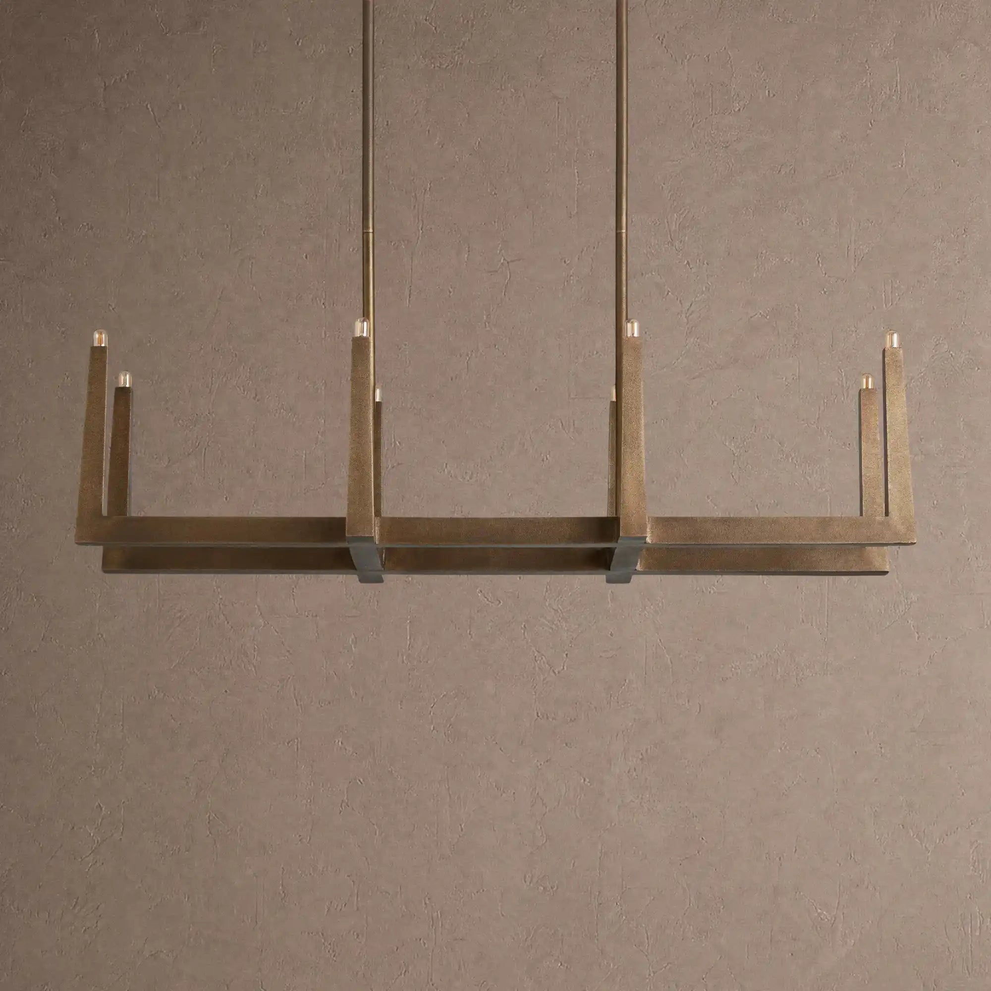 Emmet Linear Chandelier 48" 60" 72" - 48" W x 17.5" D x 11.5" HBrassBlushlighting