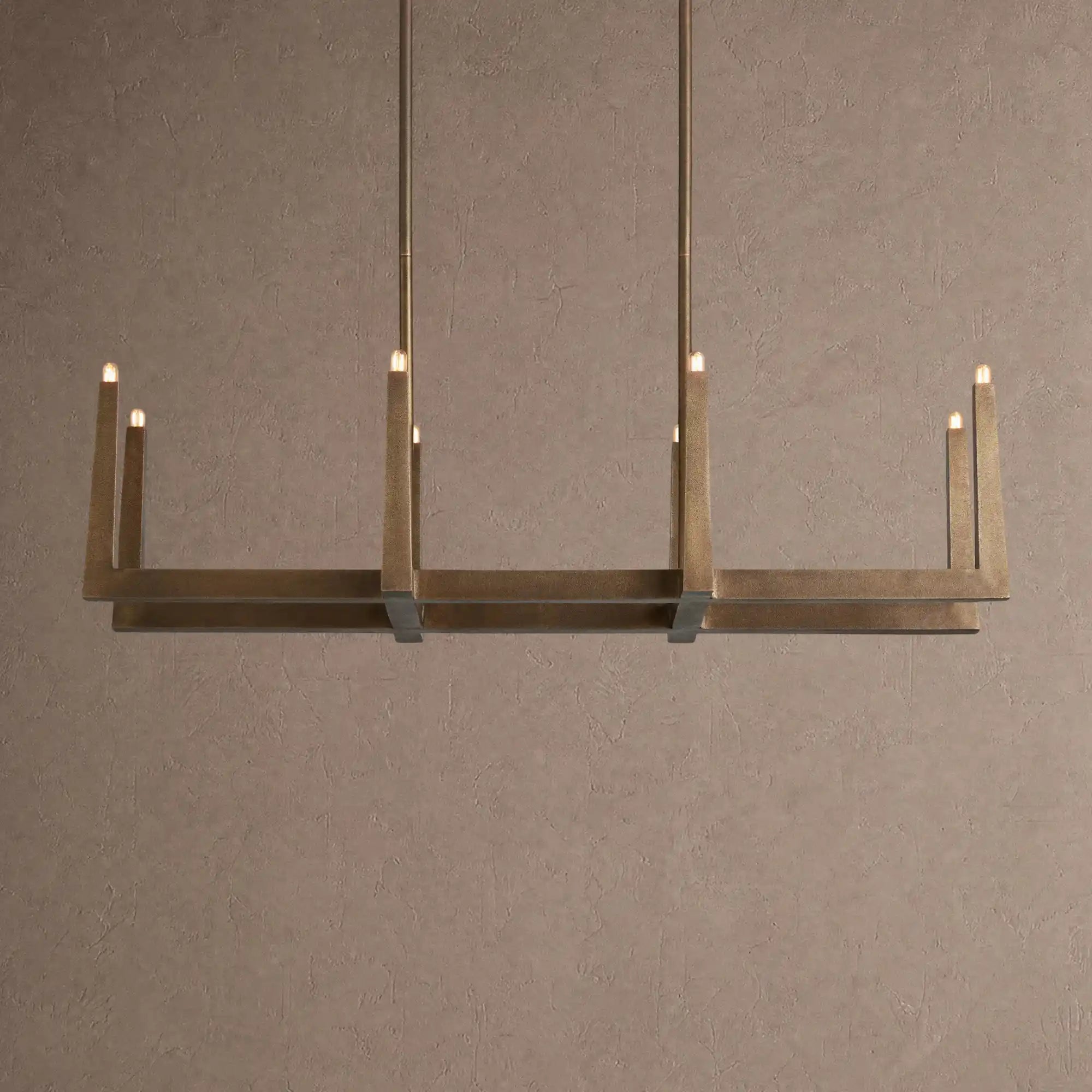 Emmet Linear Chandelier 48" 60" 72" - 48" W x 17.5" D x 11.5" HBrassBlushlighting