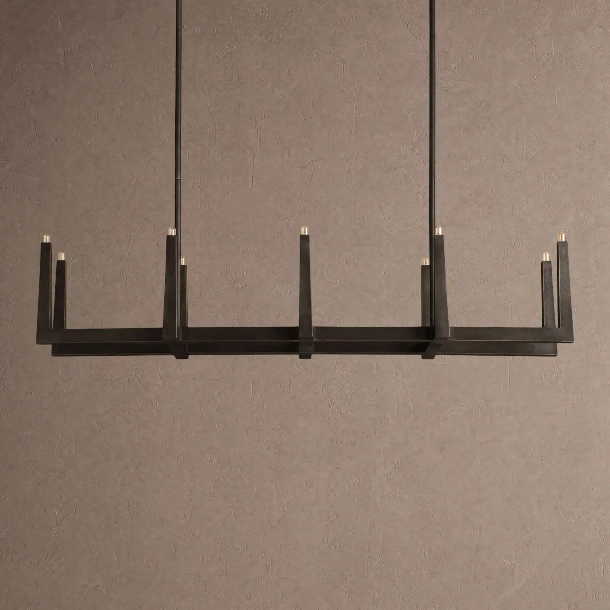 Emmet Linear Chandelier 48" 60" 72" - 72" W x 17.5" D x 11.5" HBlackBlushlighting