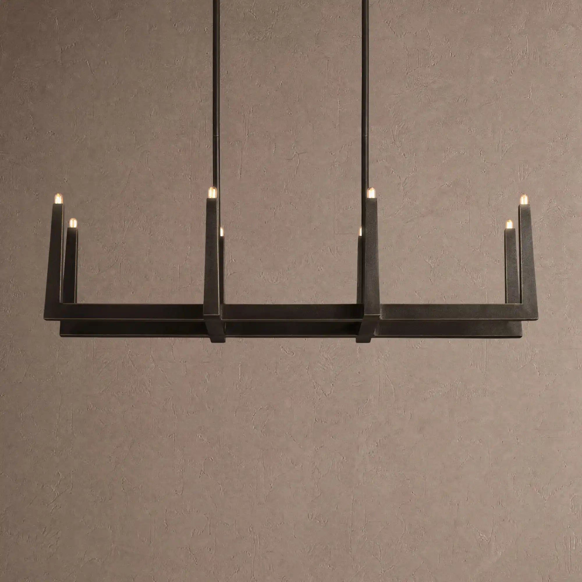Emmet Linear Chandelier 48" 60" 72" - 48" W x 17.5" D x 11.5" HBlackBlushlighting