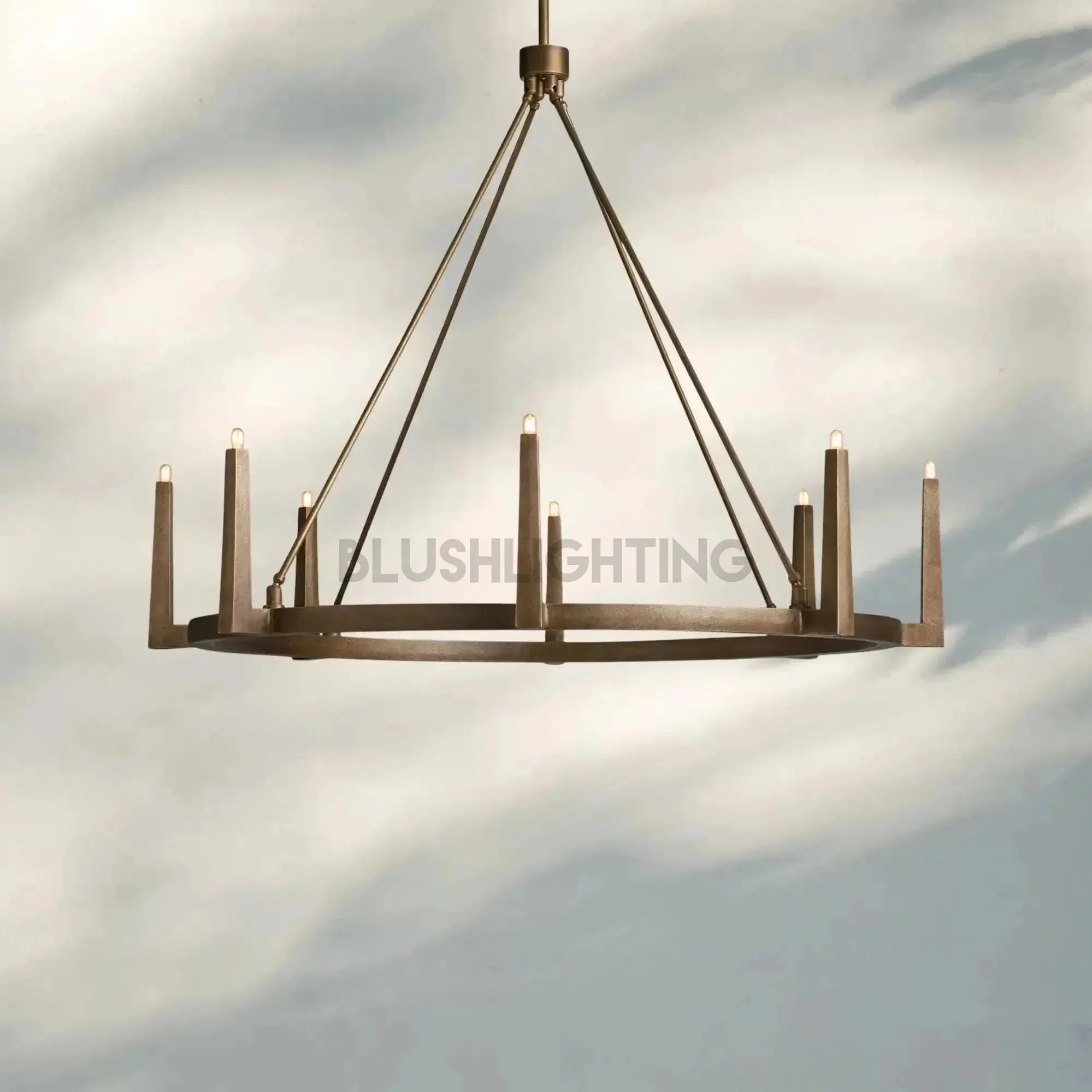 Emmet Round Chandelier - 54"BrassBlushlighting