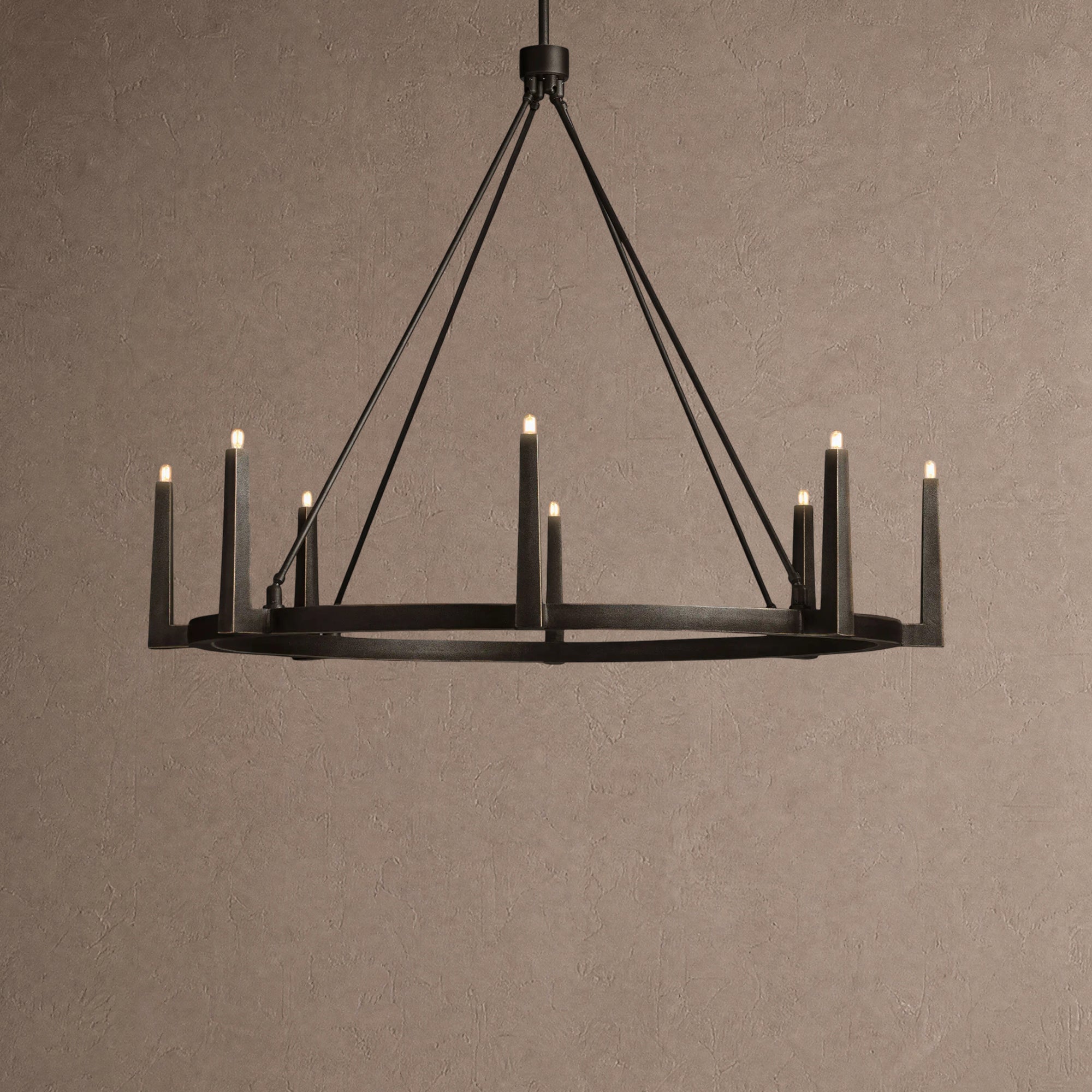 Emmet Round Chandelier - 54"BlackBlushlighting