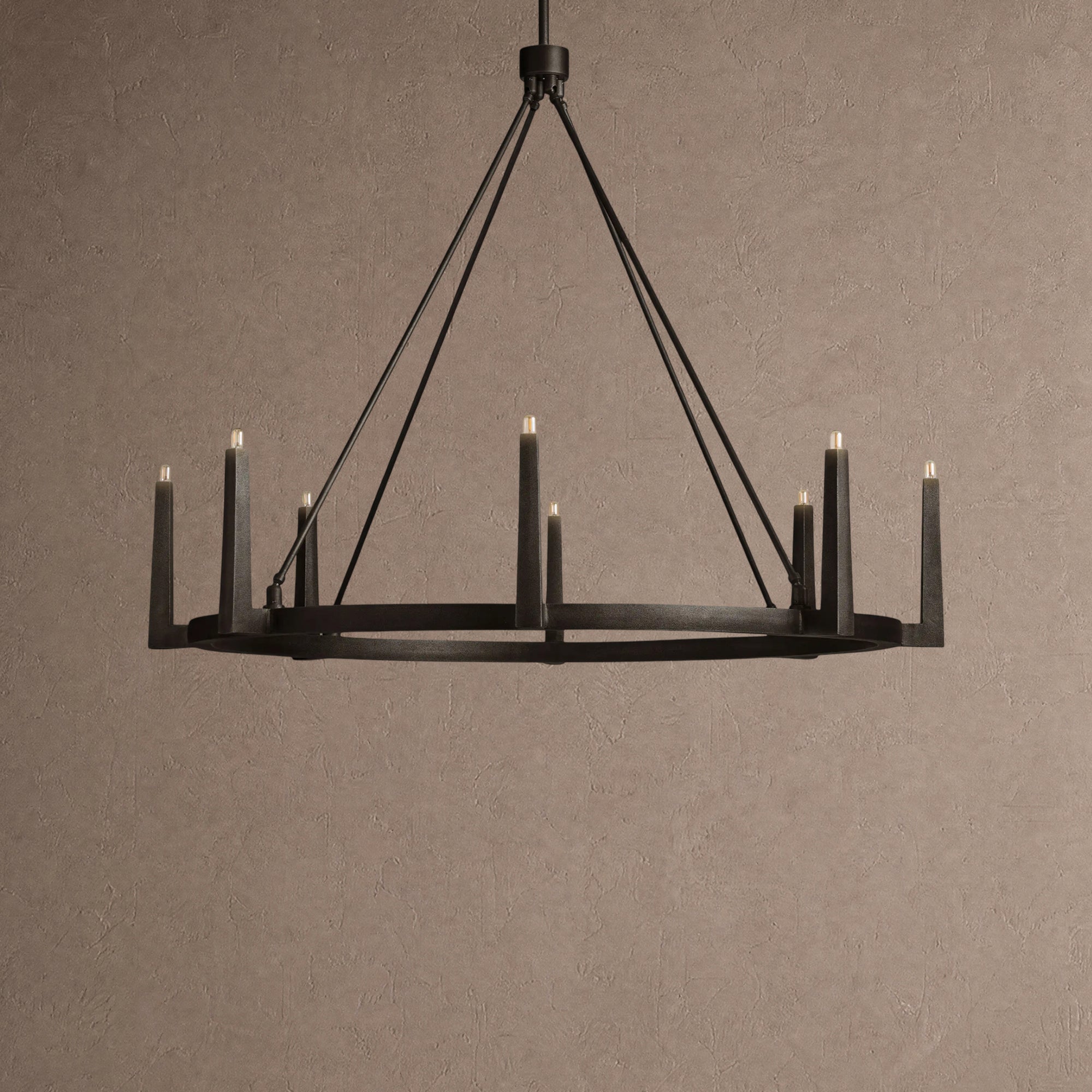 Emmet Round Chandelier - 54"BlackBlushlighting
