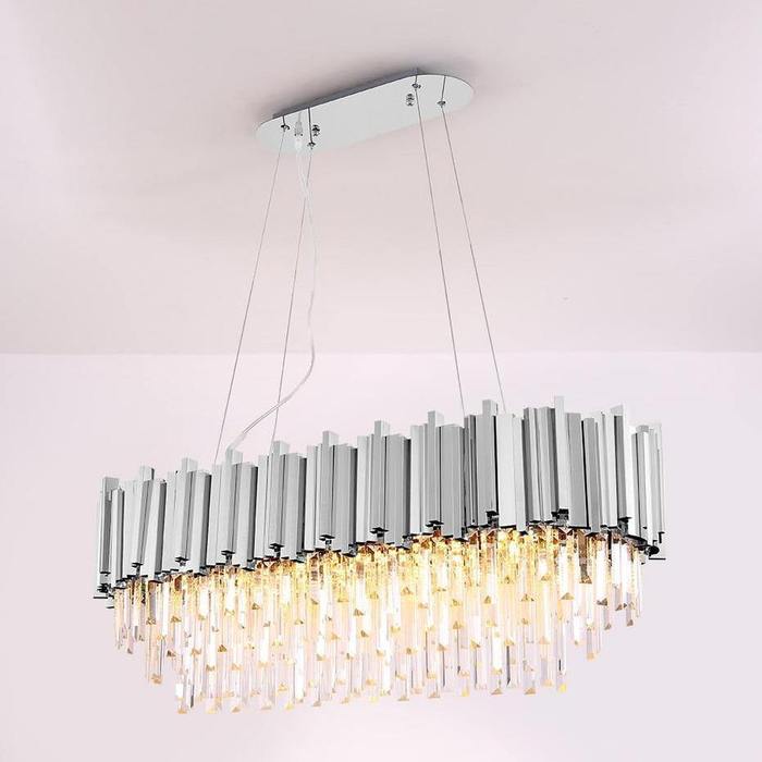 Enoch Crystal Dining Room Chandelier Chorme - 31"LChormeBlushlighting