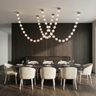 Esle Modern Pearl Necklace Chandelier - Black17 lightBlushlighting