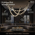 Esle Modern Pearl Necklace Chandelier Seus Lighting