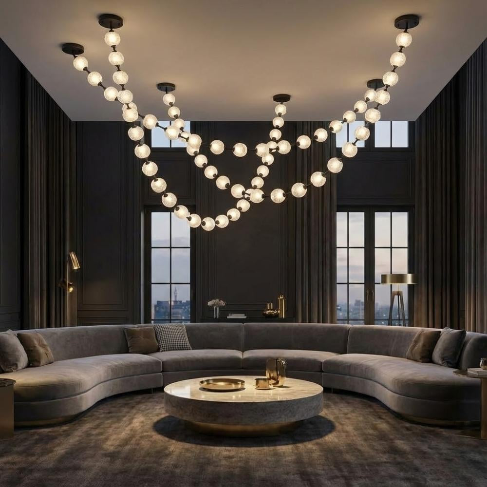 Esle Modern Pearl Necklace Chandelier Seus Lighting