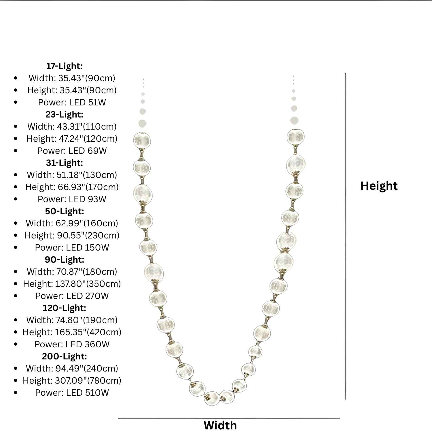 Esle Modern Pearl Necklace Chandelier - Black17 lightBlushlighting