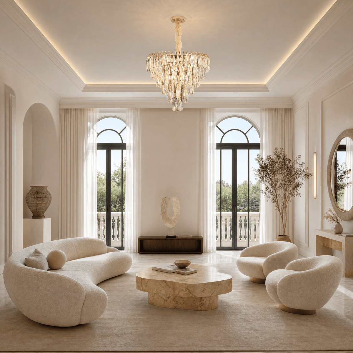 Eterea Crystal Rectangular Chandelier - Blushlighting