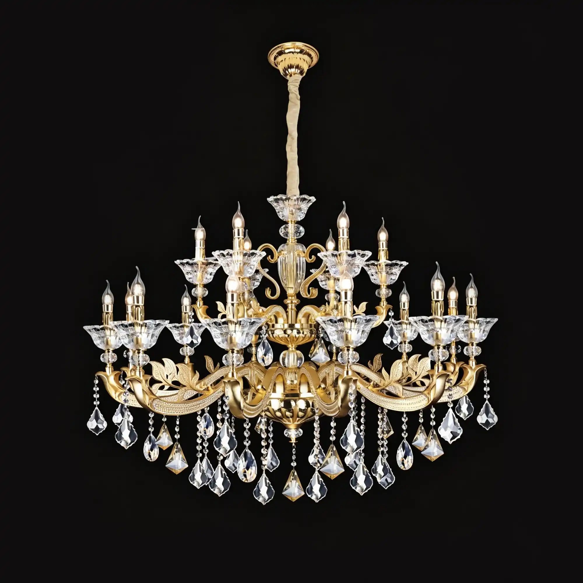 Eternal Baroque Revival Chandelier Series with Diamond - Inspired Crystal - Studded Light Arms - 18 Lights/D48.43"*H38.58"(D123cm*H98cm)Warm LightBlushlighting