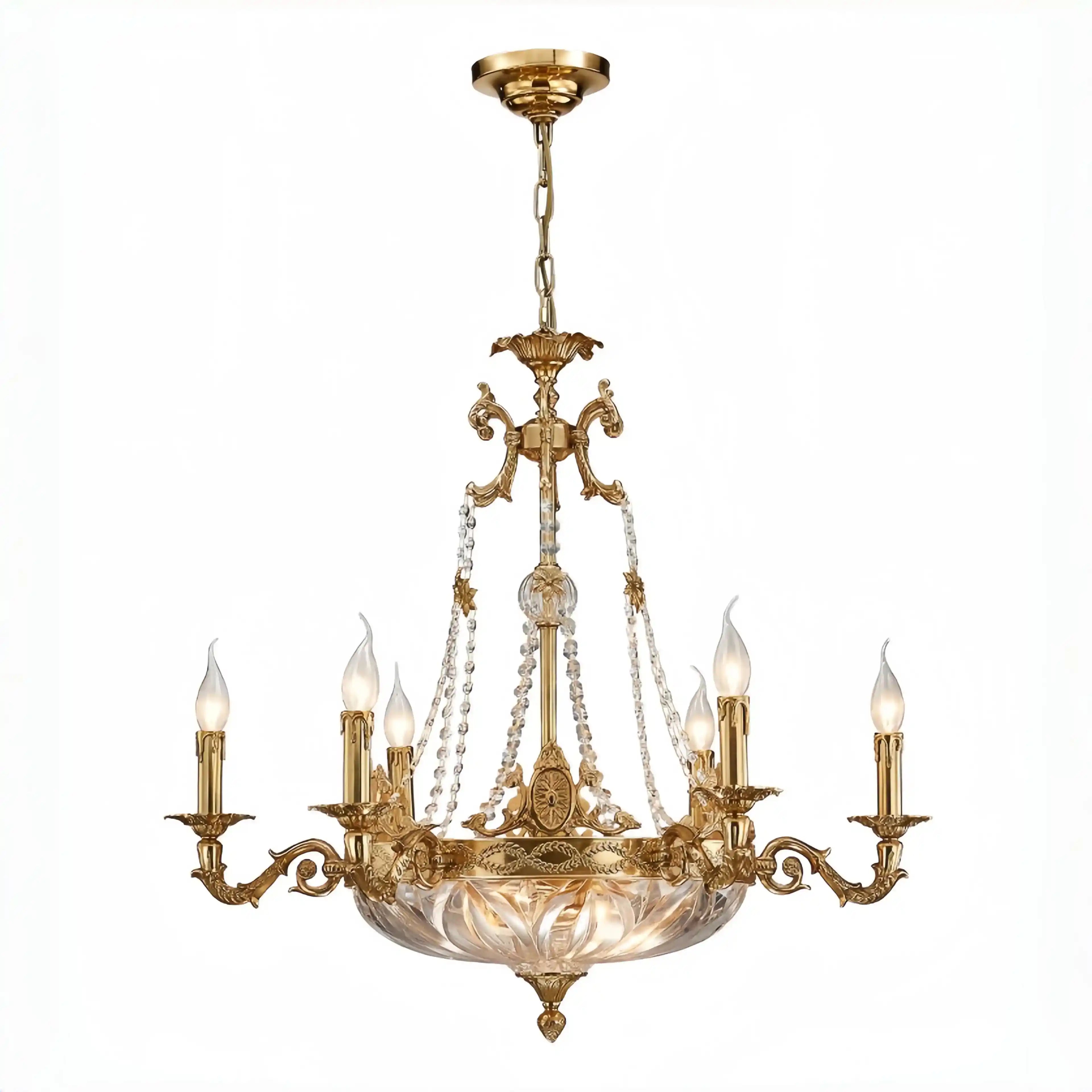 European Style Luxury Crystal Pendant Candle Chandelier for Living Room/Foyer/Entrys/Hallwayr - Blushlighting