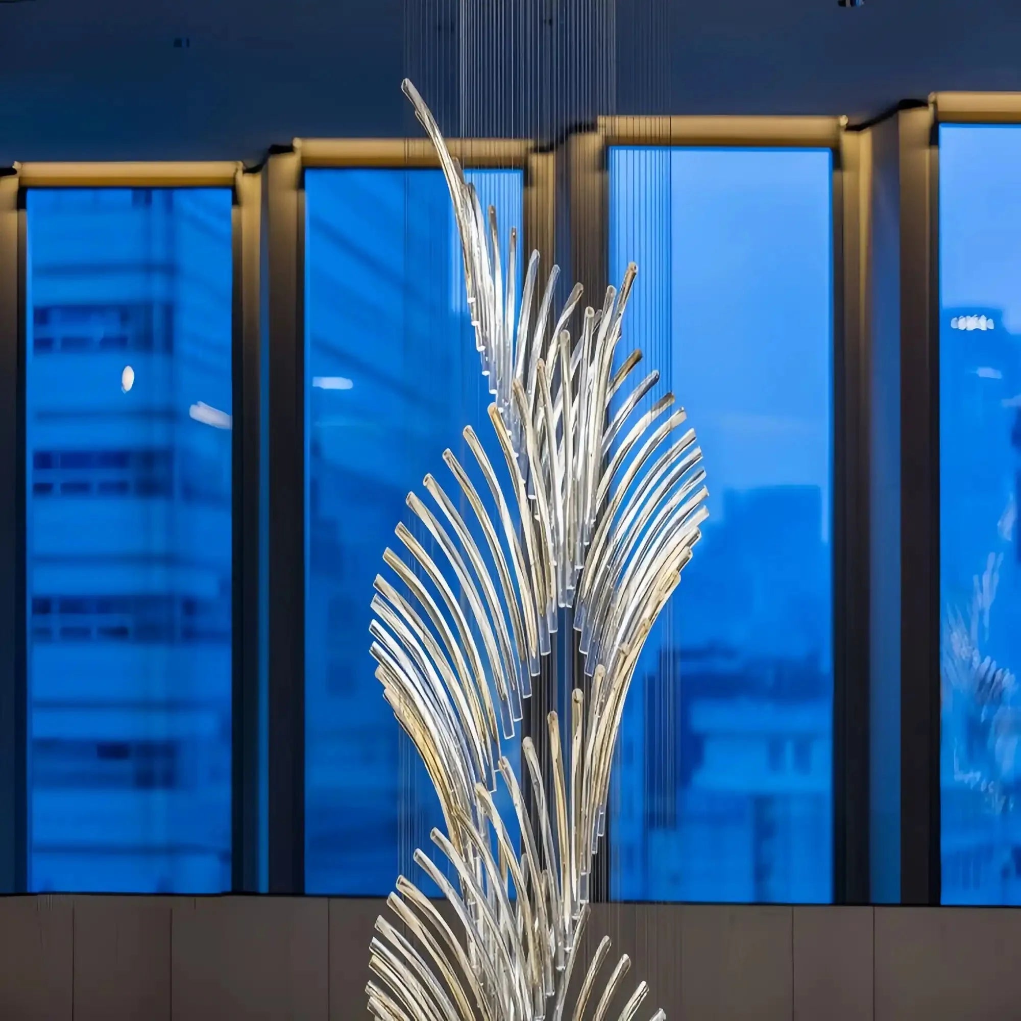 European Style Spiral Glass Chandelier for Staircase/Foyer/Hotel/Villa - Blushlighting