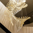 European Style Spiral Glass Chandelier for Staircase/Foyer/Hotel/Villa - Blushlighting