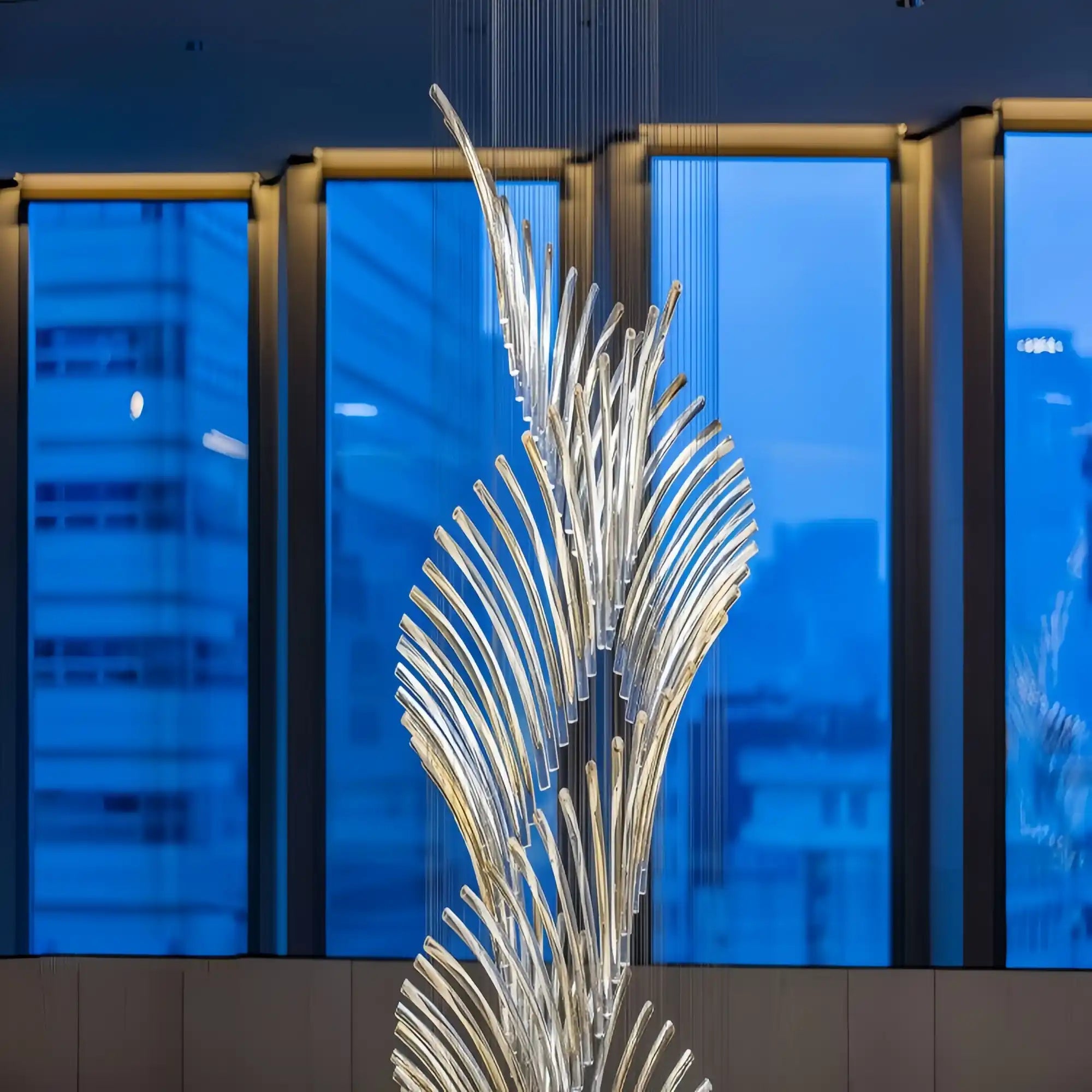 European Style Spiral Glass Chandelier for Staircase/Foyer/Hotel/Villa - Blushlighting