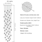 Eve Modern Crystal Chandelier for Staircase - Gold1Cool Light(6000K)Blushlighting
