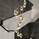Eve Modern Crystal Chandelier for Staircase - Gold1Cool Light(6000K)Blushlighting