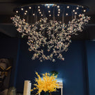Exquisite Crystal Flower Branch Chandelier for Hotel Foyer and Entryway Ceiling Lighting Fixture-Chandeliers-Blushlighting