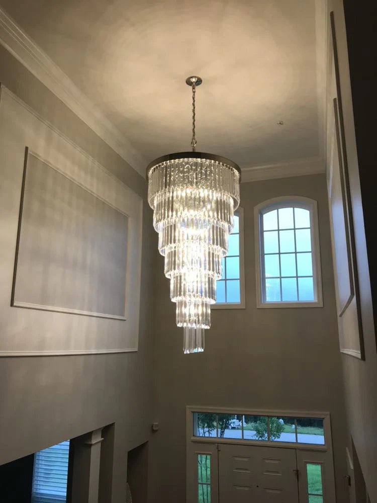 Extra Large 7 - Tier Luxury Crystal Chandelier in Black/Coffee/Gold/Chrome Finish Color - Blushlighting