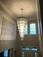 Extra Large 7 - Tier Luxury Crystal Chandelier in Black/Coffee/Gold/Chrome Finish Color - 7 - Tier / D35.5"*H71"BlackWarm LightBlushlighting