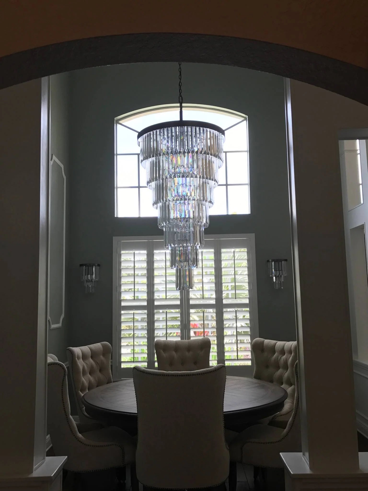 Extra Large 7 - Tier Luxury Crystal Chandelier in Black/Coffee/Gold/Chrome Finish Color - Blushlighting