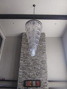 Extra Large 7 - Tier Luxury Crystal Chandelier in Black/Coffee/Gold/Chrome Finish Color - 7 - Tier / D35.5"*H71"BlackWarm LightBlushlighting