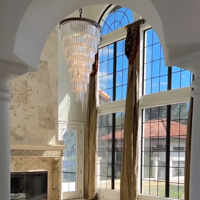 Extra Large 7 - Tier Luxury Crystal Chandelier in Black/Coffee/Gold/Chrome Finish Color - Blushlighting