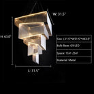 Extra Large Art Multi - tier Aluminum Chain Tassel Chandelier for High - Ceiling Room - L47.2"*W47.2"H78.7"ChromeWhite LightBlushlighting