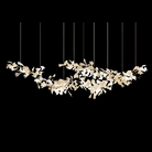 Extra Large Ceramic White Flower Chandelier in Artistic Branch Style for Spacious Living and Dining Room-Chandeliers-Blushlighting