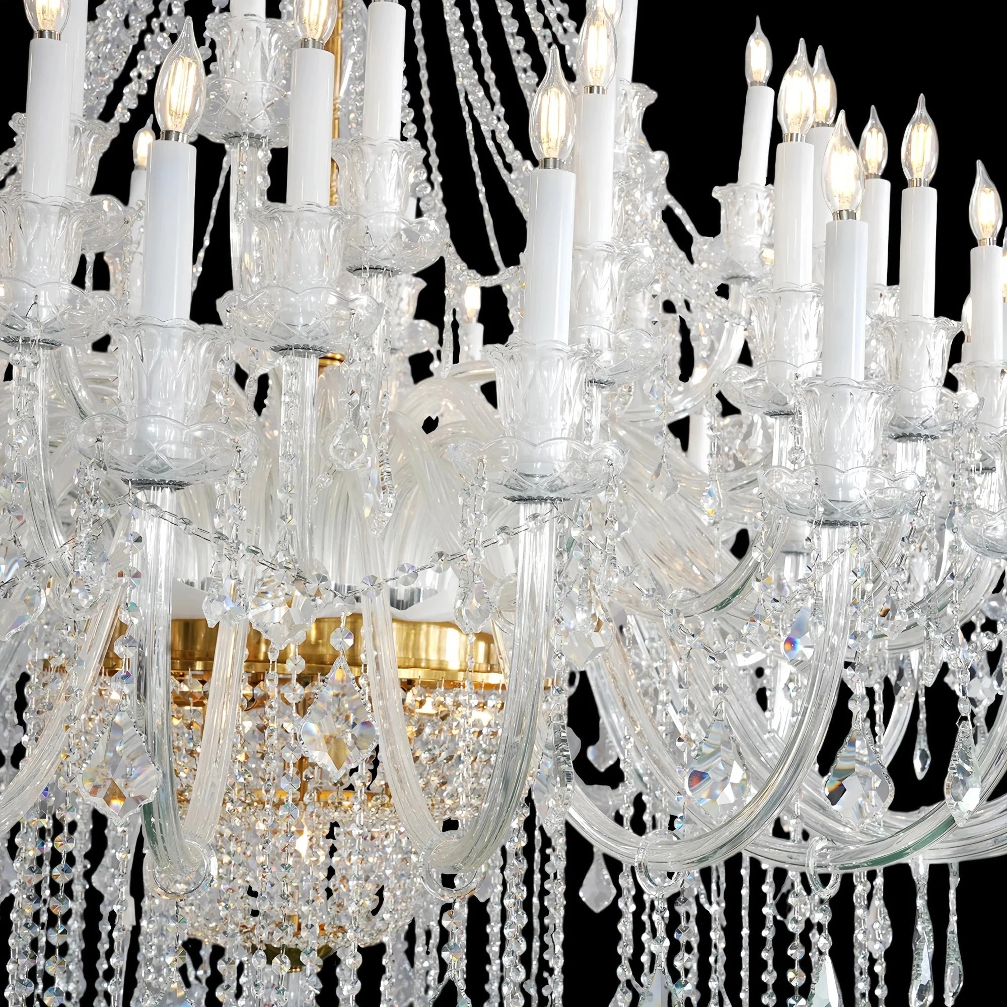 Extra Large Classic Traditional Crystal Chandelier 60/72/90 Lights for Showroom, Foyer , Wedding Hall - 60 Lights:D70.9"*H86.6"Warm LightBlushlighting