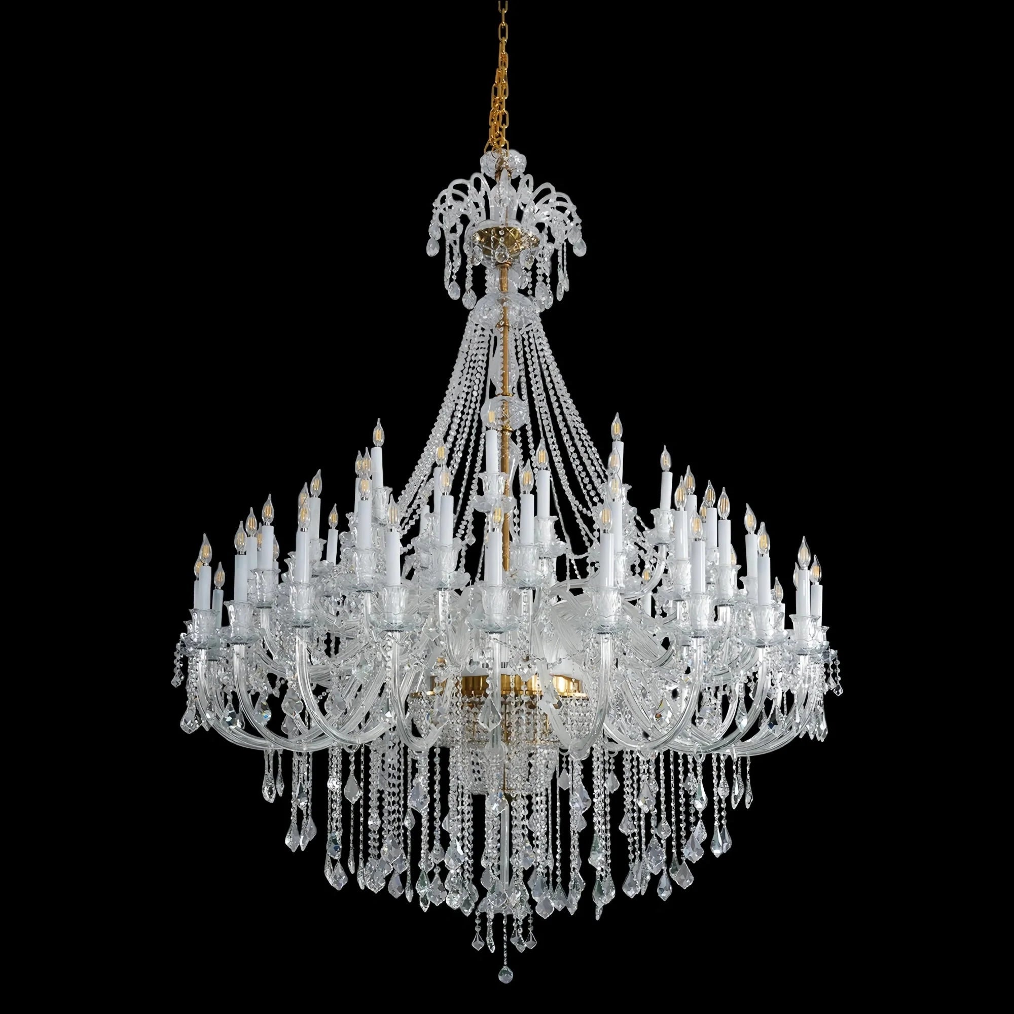 Extra Large Classic Traditional Crystal Chandelier 60/72/90 Lights for Showroom, Foyer , Wedding Hall - 50 Lights:D59" *H72"Warm LightBlushlighting