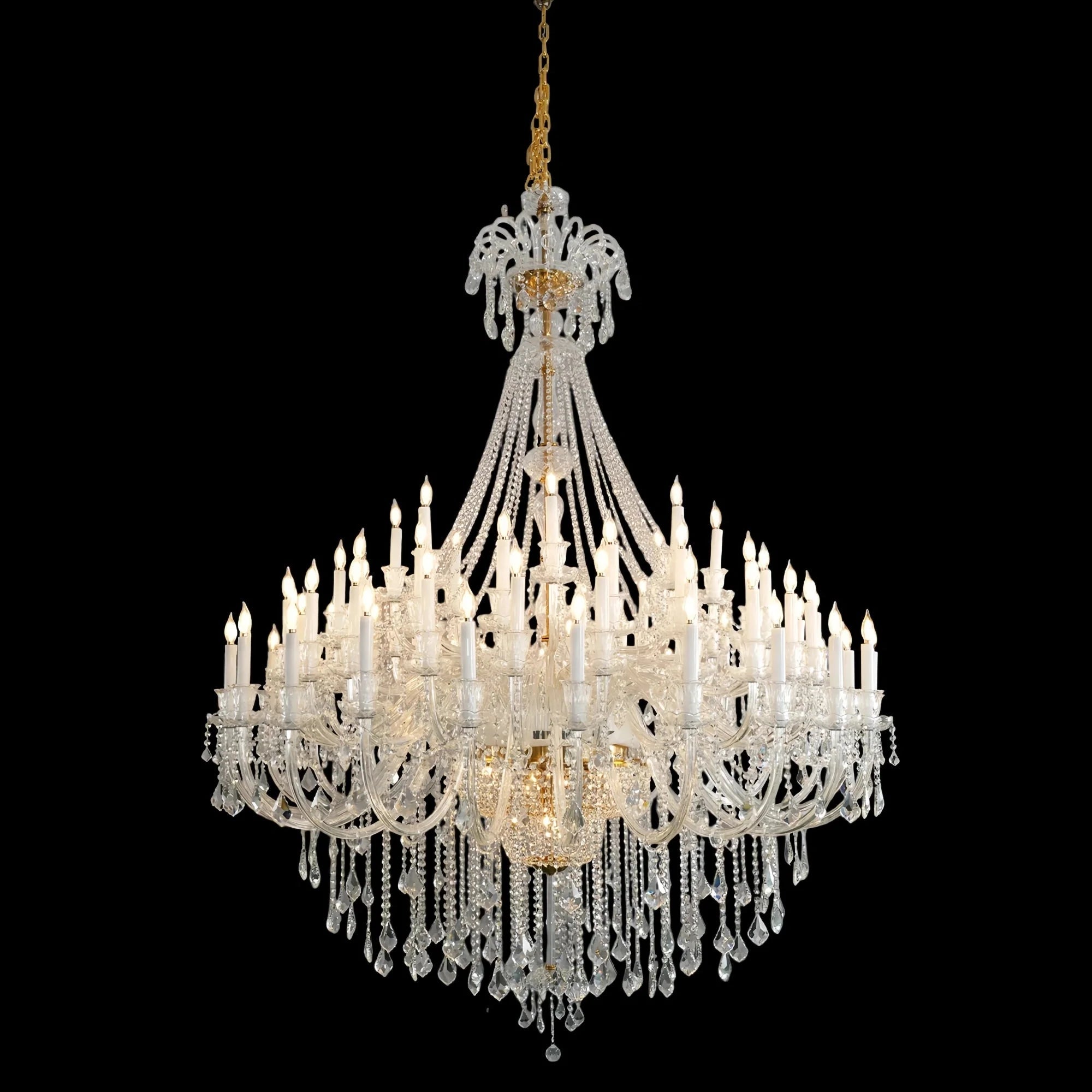 Extra Large Classic Traditional Crystal Chandelier 60/72/90 Lights for Showroom, Foyer , Wedding Hall - 60 Lights:D70.9"*H86.6"Warm LightBlushlighting