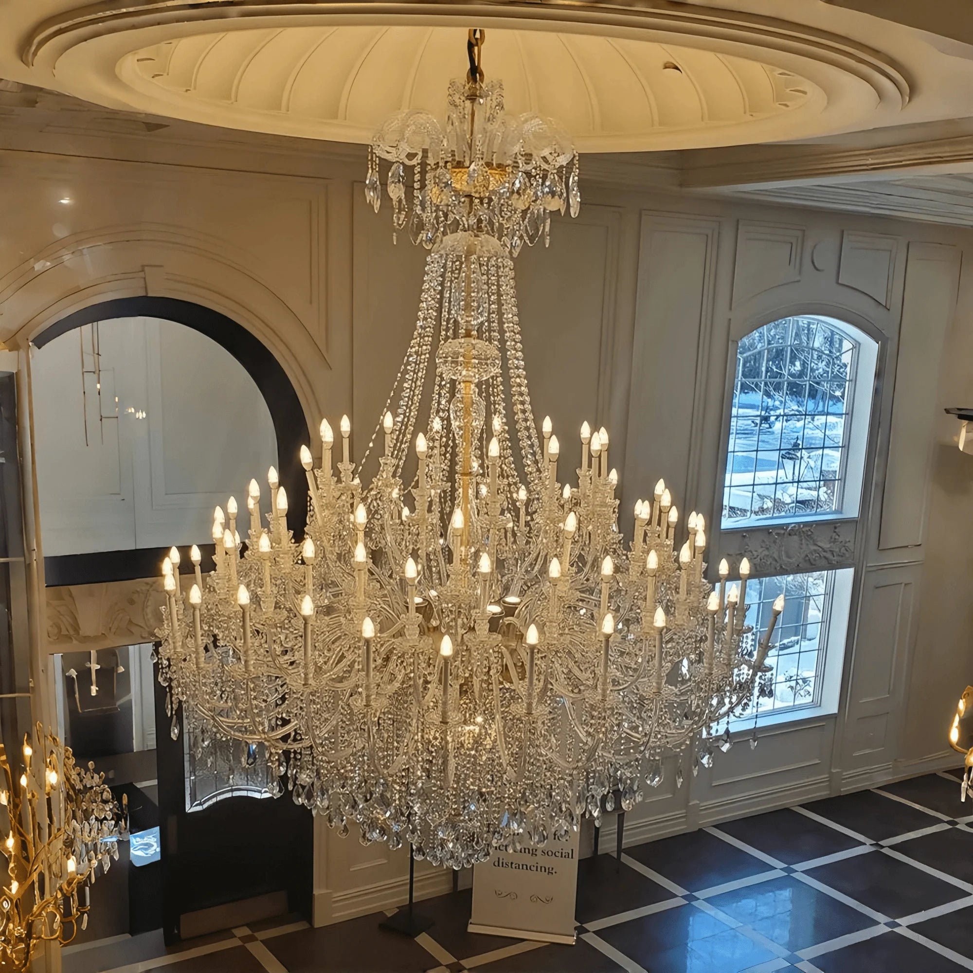 Extra Large Classic Traditional Crystal Chandelier 60/72/90 Lights for Showroom, Foyer , Wedding Hall - 60 Lights:D70.9"*H86.6"Warm LightBlushlighting