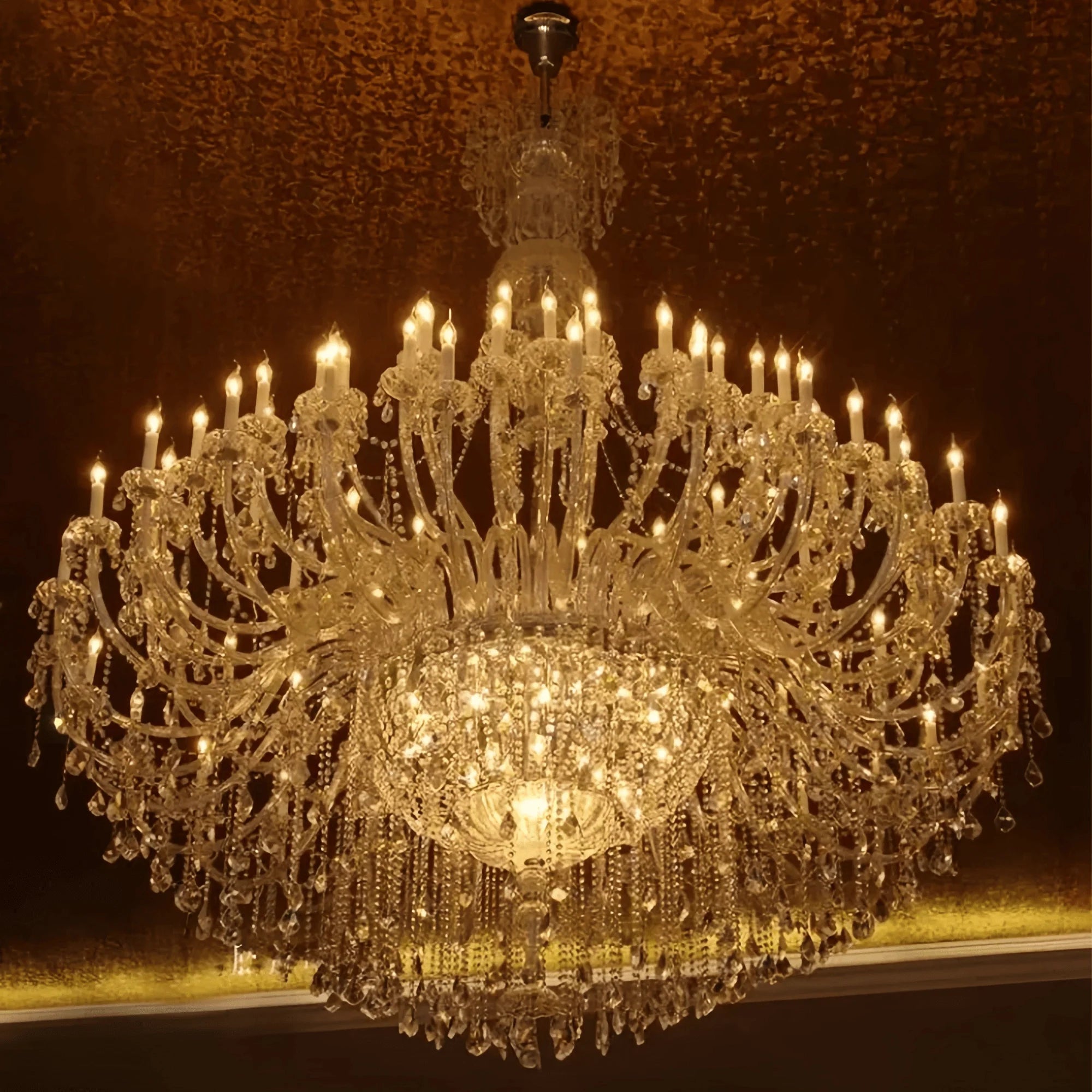 Extra Large Classic Traditional Crystal Chandelier 60/72/90 Lights for Showroom, Foyer , Wedding Hall - 60 Lights:D70.9"*H86.6"Warm LightBlushlighting