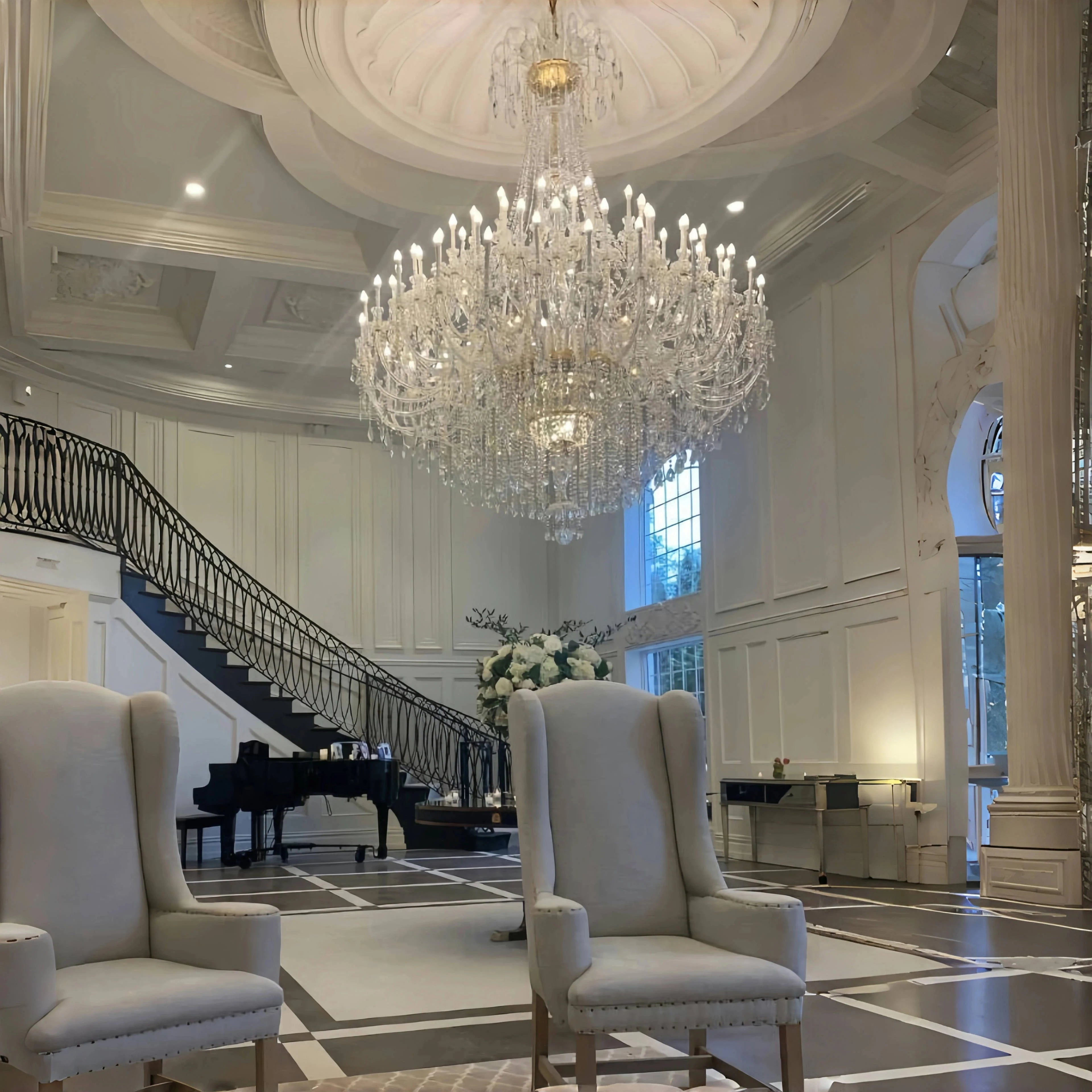 Extra Large Classic Traditional Crystal Chandelier 60/72/90 Lights for Showroom, Foyer , Wedding Hall - 60 Lights:D70.9"*H86.6"Warm LightBlushlighting