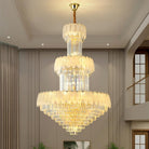 Extra Large Crystal Feather Style Chandelier Long Foyer Staircase Ceiling Lighting Fixture For Living Room - D39.4"*H59.1"Blushlighting