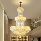 Extra Large Crystal Feather Style Chandelier Long Foyer Staircase Ceiling Lighting Fixture For Living Room - D39.4"*H59.1"Blushlighting